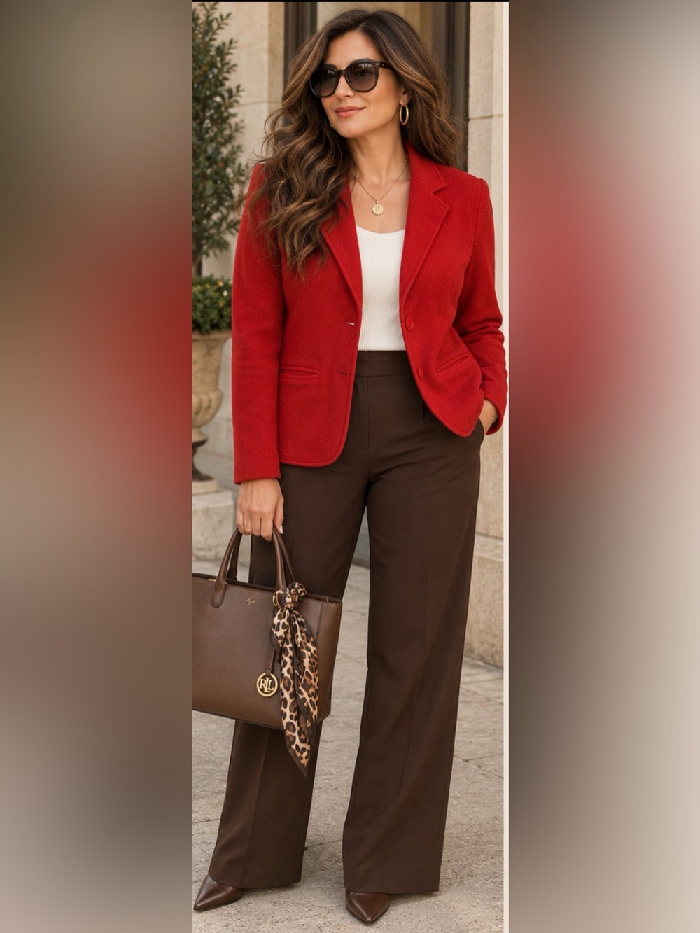 Ralph Lauren Red Knit Blazer Petite S Cotton Blend 2 Button Classic Jacket